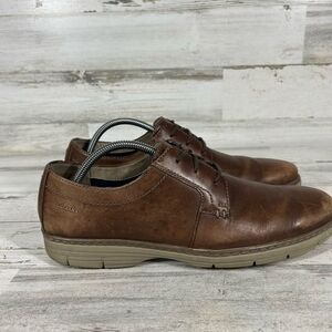 Clarks Collection‎ Men's Comfort Brown Derby Leather Shoes Size 9.5 US